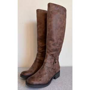 Baretraps Womens Oudrey Riding Boots Brown Knee High Block Zip‎ 6.5 M New